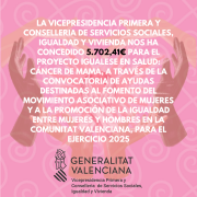 CONCESIÓN SUBVENCIÓN GENERALITAT VALENCIANA