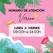 HORARIO DE ATENCIÓN DE VERANO 2026